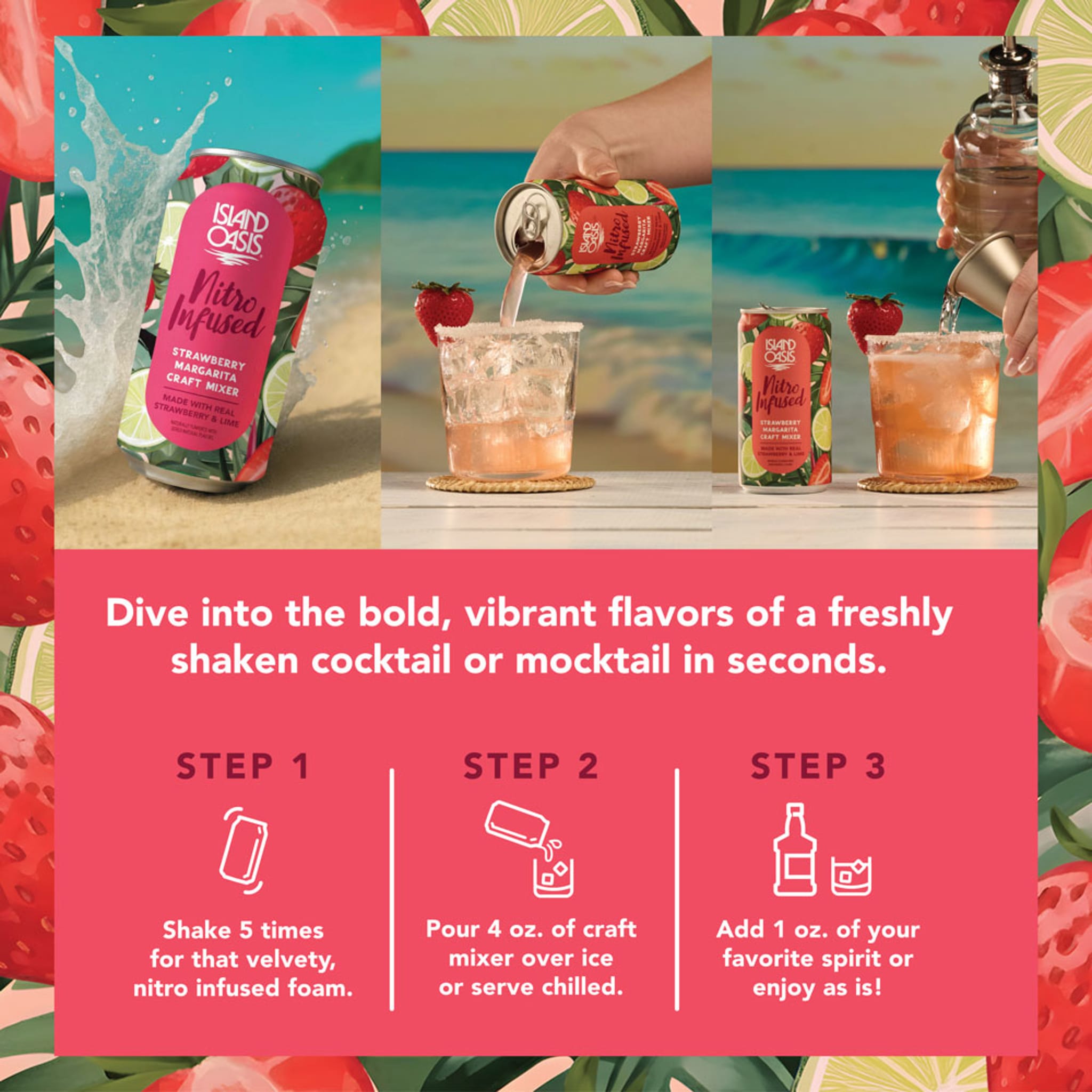 Nitro Infused Strawberry Margarita Craft Mixer